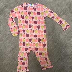 Magnetic Me Pink and Yellow Apple Print 0-3 Months